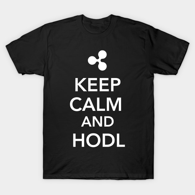 Ripple Coin - Keep Calm and HODL Ripple T-Shirt by vladocar